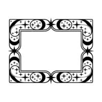 Ornate Celestial Frame, Vintage Style, Decorative Border vector