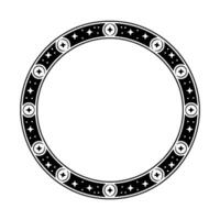 Celestial Circle Frame, Mystical Border, Decorative Ring vector