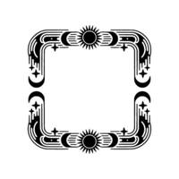 Celestial Frame Vintage Moon Sun Motif vector