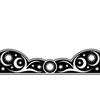 Celestial Border Stylized Stars, Moons, and Swirls vector