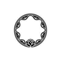 Geometric Rose Frame, Minimalist , Circular Motif vector
