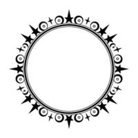 Celestial Circle Frame Vintage Ornamentation, Mystical vector