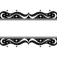Celestial Border Elegant Wave with Starry Accents vector