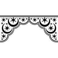 Celestial Arch Stylized Crescent Moon Star Border vector