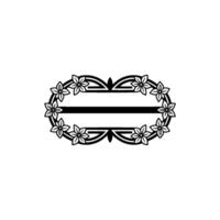 Elegant Floral Frame, Vintage , Minimalist Ornament, Monochromatic vector