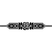 Art Deco Floral Border, Elegant Element - Lineart vector