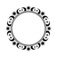 Celestial Circle Lunar Phases Starry Border, Moon vector
