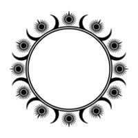 Celestial Cycle Minimalist Moon Sun Frame vector
