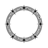 Celestial Tribal Frame, Minimalist Starburst vector
