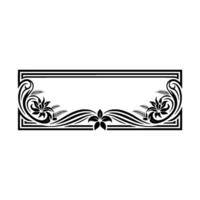 Elegant Botanical Frame, Vintage Element, Swirls vector