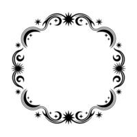 Celestial Ornament Elegant Black Frame with Starbursts vector