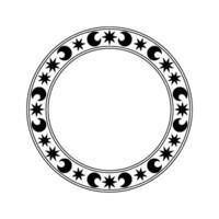 Celestial Circle Lunar Motif, Mystical Border vector