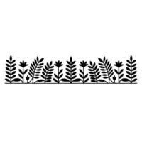 Minimalist Botanical Border, Elegant Line Art - Foliage vector