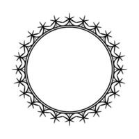 Elegant Starburst Circle Frame, Minimalist vector