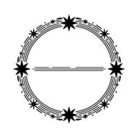 Celestial Circle Starry Border, Minimalist vector