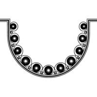 Stylized Crescent Moon Ornament, Geometric vector