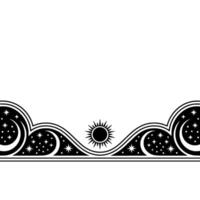 Celestial Wave Border, Vintage Astronomy Motif vector