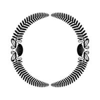 Elegant Botanical Circle Frame, Vintage Style - Laurel vector
