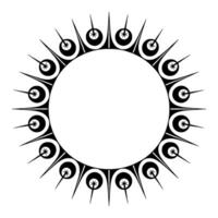 Geometric Tribal Frame, Retro , Circular Motif vector