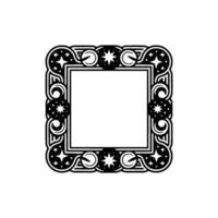 Celestial Square Frame Ornate Starburst Border vector