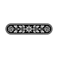 Elegant Floral Border, Vintage , Decorative Element, Grey scale vector