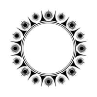 Celestial Circle Stylized Sun Motif, Minimalist vector