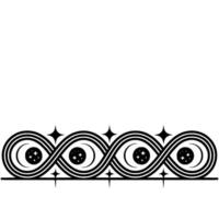 Celestial Ornament Stylized Crescent Moon Border, Stars vector