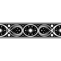 Celestial Border Stylized Starburst and Crescent Ornament vector
