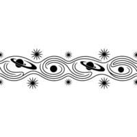Cosmic Swirls Retro Planetary Border vector