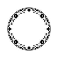 Ornate Circular Frame, Celestial Motif, Vintage - Circle vector