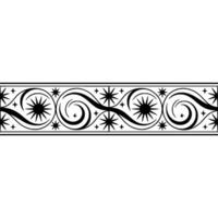 Elegant Starburst Border, Vintage Decorative Element, Swirl vector