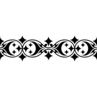 Intricate Black Floral Border, Vintage - Art vector