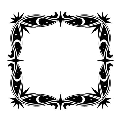 Celestial Frame Gothic Moon Star Ornamentation