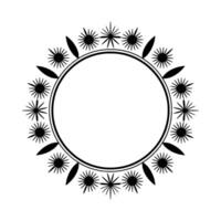 Celestial Circle Minimalist Starburst Frame, Abstract vector