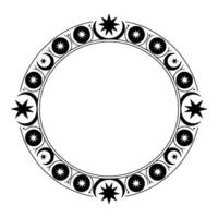 Celestial Circle Lunar Star Motif Border vector