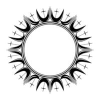Stylized Crescent Moon Frame, Tribal Ornamentation, Minimalist vector