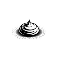 Minimalist Whipped Cream Swirl, Textured Silhouette vector