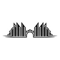 Geometric Cityscape Gateway, Minimalist vector