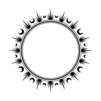 Celestial Circle Lunar Palm Motif Frame vector