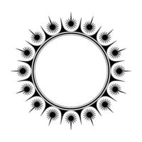 Celestial Circle Minimalist Sunburst Frame vector