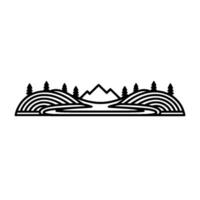 Minimalist Mountain Range Silhouette, Scenic Landscape vector