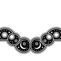 Celestial Border Stylized Sun and Moon Motif vector