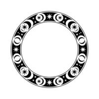 Celestial Circle Lunar Phases Starry Border - Moon vector