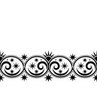 Stylized Tribal Border, Celestial Motifs vector