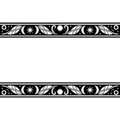 Celestial Border, Stylized Star Pattern