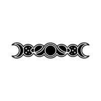 Celestial Crescent Sequence Symbolic Moon Motif vector