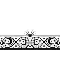 Celestial Border Stylized Starburst Ornament, Decorative vector