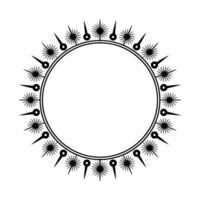 Stylized Dandelion Circle, Minimalist , Circular Frame vector