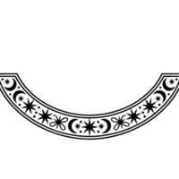 Celestial Crescent Border, Mystical Moon Motif vector