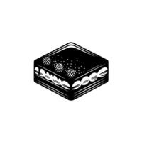 Geometric Cake Illustration, Vintage Dessert vector